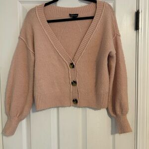 Topshop Blush Button-Up Cardigan